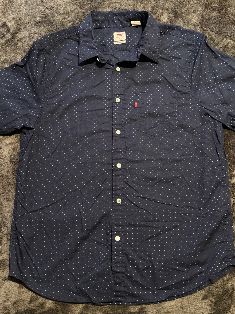 Levi's Men's Navy Dotted Button-Up Shirt